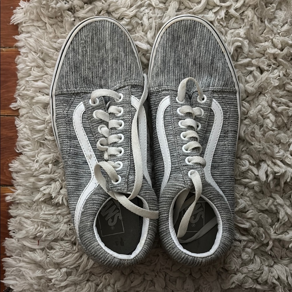 Vans Gray and White Women's Shoes
